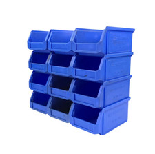 12x SSI Schäfer LF 211 ZW Sichtlager Box Lagerfix Blau Kunststoff Gebraucht #4