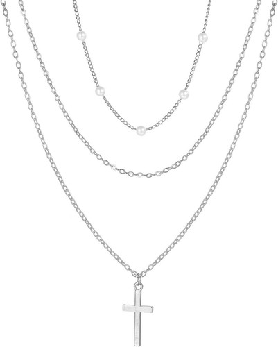 Kreuz halskette perlenkragen - kreuz,