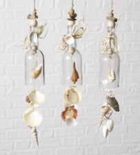 Treibholz Windspiel Klangspiel Maritim Muscheln Glas Holz Länge 40 cm - Auswahl