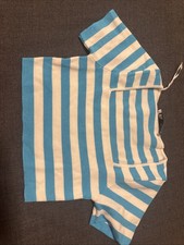 Zara T-Shirt, Bauchfrei Gestreift Blau-Weiß So Gut Wie Neu Ungetragen
