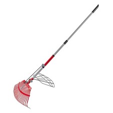 Metall Alu Universal Teleskop - Rechen Gartenrechen Laubrechen mit Greifer 53 cm