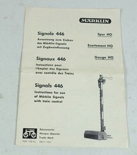 MÄRKLIN 446 Anleitung für Einbau Märklin Signale Spur H0 HO Bedienungsanleitung