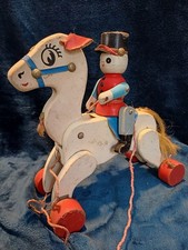 Vintage Ziehpferd Mit Soldaten