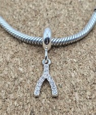 Authentic Cz Silver Wishbone