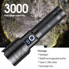 Taschenlampe Led 1000M Leuchtweite Militär Taktische USB Wiederaufladbar 5 Modi