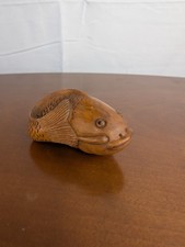 Netsuke Koi - Buchbaumholz - Japan - Handgeschnitzt 