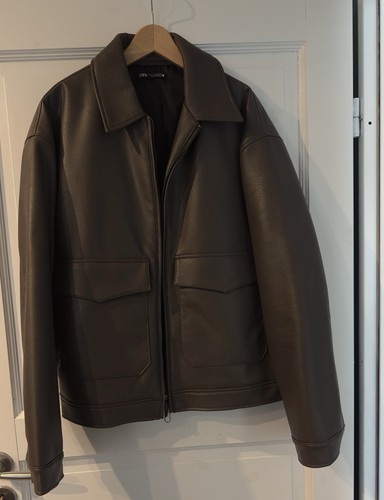 Zara herren lederjacke - lederjacke, langarm