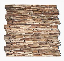 Wandverblender HO-006 Wandverkleidung Holz Altholz Riemchen Teakholz Paneele