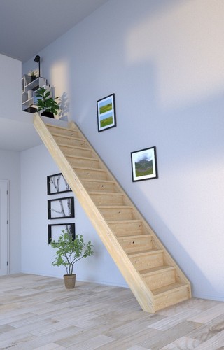 Holztreppe korfu gerade ohne - holztreppe, gerade-ohne