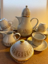 DDR Mokka Service 1777, Made in GDR, 5 Tassen, Kanne, Zucker/Milch