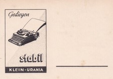 Werbung KLEIN-URANIA Dresden Schreibmaschine, Clemens Müller Werbekarte um 1935