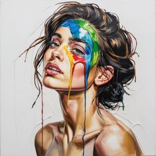 XL Leinwandilber Female Serie-Emontionen Dominika Sexy Women Mode Pop Art/Modern