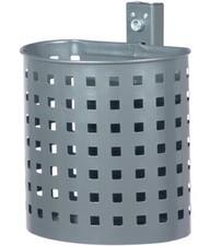 Abfallbehälter 20l halbrund verzinkt Quadratloch