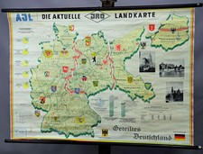 Schulwandkarte Rollkarte Lehrtafel Geteiltes Deutschland in den Grenzen von 1937