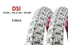 2 Stück 14 Zoll DSI 54-254 Fahrrad Reifen 14x 2.125 Kinderwagen Laufrad B-Ware