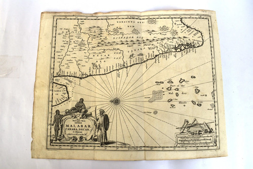 Antik map die malabar - map,