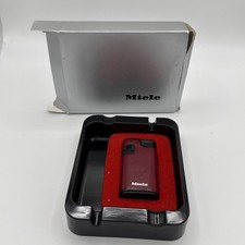 Feuerzeug Leder Miele Rot ca. 6,5 cm Länge Vintage TOP ZUSTAND + Aschenbecher