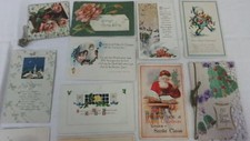 Menge 11 Antik Vtg Postkarten / Karten Geprägt Weihnachtsmann Kinder Blumen