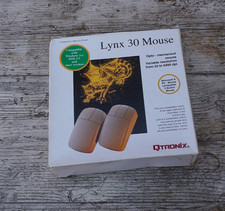 Vintage QTRONIX LYNX 30 Computermaus Serieller Anschluss 3 Button Kugel Maus