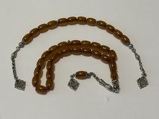 🔥21 Li Sıkma Kehribar Maskot ve Zaza Tesbih/Gebetskette/Rosary/Alpaka Püskül