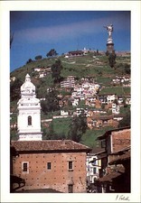 Postcard Panecillo and Santo Domingo Tower in Quito Postkarte Ansichtskarte