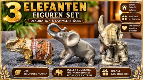 Elefanten figuren deko set - elefanten,