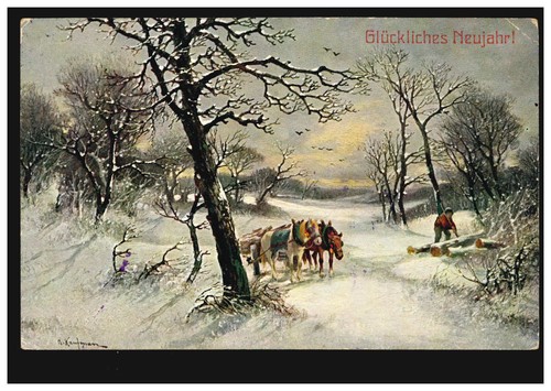 Ansichtskarte neujahr - ansichtskarte,