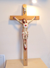 Großes Wandkreuz Kruzifix Herz Jesus Apostolisch 74 cm