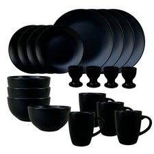 Geschirrset 20-teilig Schwarz