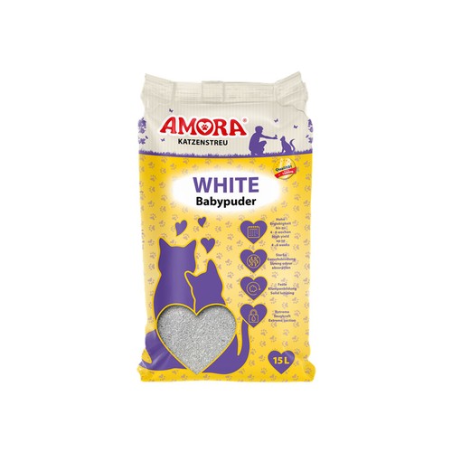 Amora white mit - , babypuder