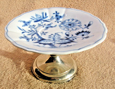 Tafelaufsatz Etagere Anbieteschale Zwiebelmuster Manuf. MEISSEN versilbert #1221