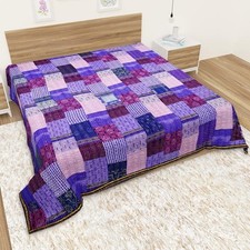 Vintage Patchwork Kantha Tagesdecke, indische handgemachte Steppdecke,...