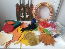 Bastelmaterial Weintraube Sisal,Jute Filzblätter Holzsonne Engelhaar Set***