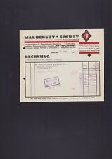 ERFURT, Rechnung 1936, Max Berndt Vulkanisier-Autoreifen-Reparatur-Werkstatt