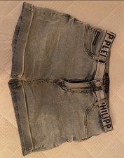 jeans shorts philipp Plein neu gürtel strass steine crystals gr. 27 = EU 36