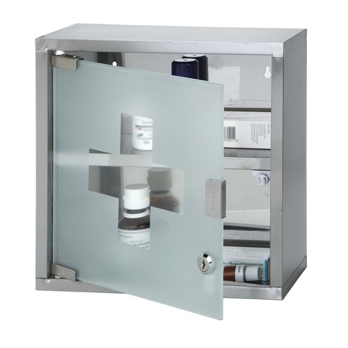 Edelstahl glas medizinschrank - edelstahl,