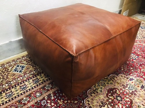 Leder pouf echt marokkanisch - leder,