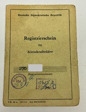 Simson KR51  Schwalbe  Betriebserlaubnis Registierschein Kleinkraftrad Original