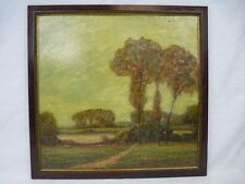 (H276) Ölgemälde "Bäume am Flussufer" Wilhelm Reuter