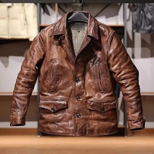 Herren Leder Distressed Brown