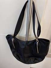 Schwarze Leder Schultasche