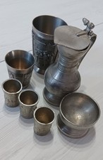 Antik Zinn Zinnbecher Zinnkrug Zinnkelch Zinnschale Becher Krug Kelch Vintage