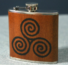 Flachmann,Edelstahl,Holz,170ml