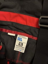 Skijacke und Skihose Größe XL Fa. Salomon Jacke Blau Hose Rot mit Blauer Tasche
