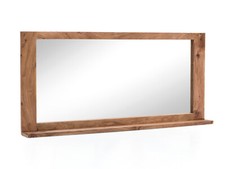 Bad Spiegel Auckland 140x65 mit Ablage Wandspiegel massiv Holz Akazie Badmöbel