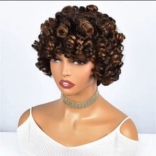 EchtHaare Perücke Curly Pixie