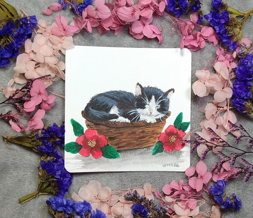 Katze aquarellbild original - katze,
