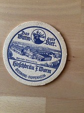 Alter Bierdeckel Hirschbräu F. Wurm Bieswang-Pappenheim Mittelfranken