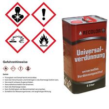 4,00-3,50€/L Universalverdünnung 5 Liter Nitroverdünnung Universal Verdünnung 5L