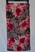 Edler Damen Schal Rosen 159 x 39,5 cm Rot/Grau